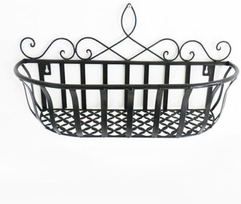 Wall Mount Flower Rack Plant Basket Holder Iron Display Stand Home Garden Decor Wall Planters Plant Stands Color Black