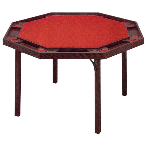 Mahogany Finish Octagonal Poker Nylon Top
