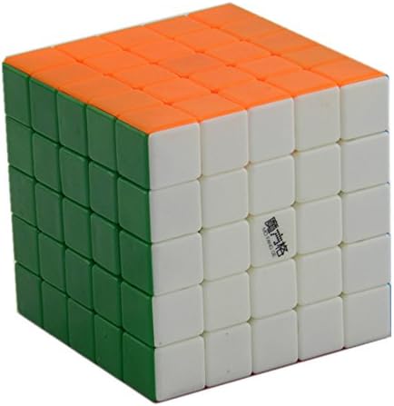 D-FantiX Qiyi MoFangGe Aohu 5x5 Speed Cube Stickerless Puzzle Standard Colorful with Extra Free Stand