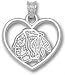 Chicago Blackhawks Solid Sterling Silver Blackhawk Head Logo Heart Pendant