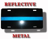 Thin Blue Line Metal License Plate - Reflective