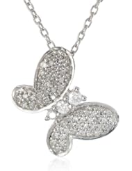 Sterling Silver Diamond Butterfly Pendant Necklace (1/4 cttw, I-J Color, I2-I3 Clarity), 18"