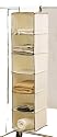 H & L Russel Sweater Organiser, 6 Pocket, Creme with Caramel Trim, 30 x 30 x 122 cm