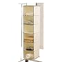 H & L Russel Sweater Organiser, 6 Pocket, Creme with Caramel Trim, 30 x 30 x 122 cm