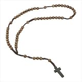 Rosary beads and a carved wooden cross - Style 39819