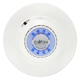 Lux Products TH10 Mechanical Round Heat Thermostat with Light and Mercury Free, Sterling White