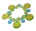 Bracelet - B285 - Fun Disk Dangles - Stretch ~ Lime and Aqua