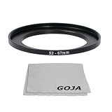 Goja 52-67mm Step-Up Adapter Ring (52mm Lens to 67mm Accessory) + Bonus Ultra Fine Microfiber Lens Cleaning Cloth