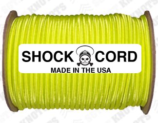 SGT KNOTS Marine Grade Shock / Bungee / Stretch Cord 1/4 inch x 25, 50, 100, or 500 feet Several Colors - Made in USA (Neon Yellow 1/4 x 100)