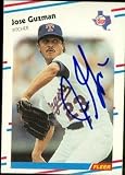Jose Guzman Autographed/Hand Signed MLB Baseball Card (Texas Rangers) 1988 Fleer #467