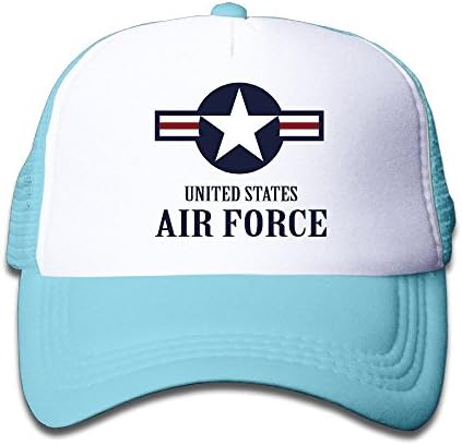 Adjustable Cool U.S. Air Force Army Kids Mesh Snapback Cap SkyBlue