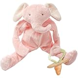 Bunnies By The Bay Peanut Silly Buddy Plush Toy, Pink Elephant with Pacifier Holder