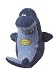 Multipet Deedle Dude Singing  Shark Plush Dog Toy, 8-Inch, Blue