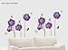 O'plaza ® Purple Violet Flowers with Butterflies Nature Scenery Wall Sticker/decals/decor Wallpaper wall art Mural Art Decor