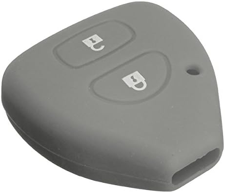 2 Button Silicone Key Holder Protector Cover Case For Toyota Yaris-Grey