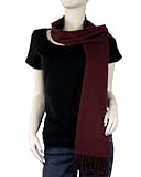IMAGE OF Pure Pashmina Scarf Burgundy 3 Ply