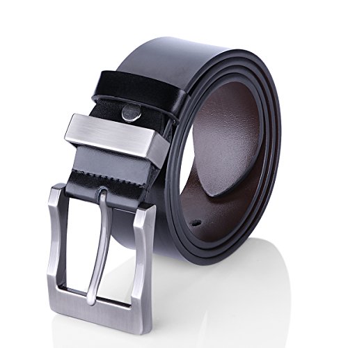 Men's Leather Reversible Belt (Black/Brown)