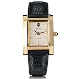 Brown University Women's Swiss Watch - Gold Quad Watch with Leather Strap