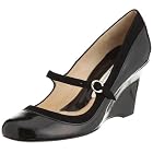 [ナッツリー] enamel strap wedge pumps