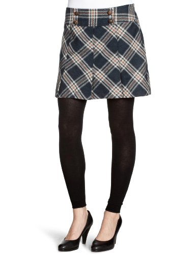 TOM TAILOR Denim Damen Rock (mini) 55116180071/wool check skirt 40cm, Gr. 38 (M), Blau (61 Preisvergleich