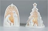 Set Of 2 Nativity Tree & Arch Christmas Night Lights 8.5H