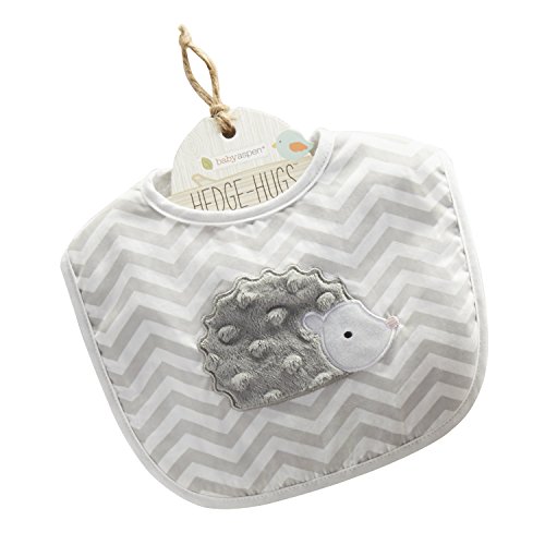 Baby Aspen Hedgehugs Bib, Gray/White
