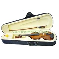 ViolinSmart 1/4 Size Student Violin w/Bow, Case, and Rosin - Solid Natural Wood