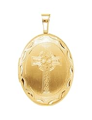 Sterling Silver Oval Celtic Cross Locket