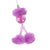 Hand Crafted Cellular Phone Charm - Pom Pom Friend - Purple
