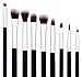 JPNK Synthetic Makeup Brush Set Cosmetics Foundation Blending Blush Eyeliner Face Powder Brush Makeup Brush Kit (12pcs, Silver Black)