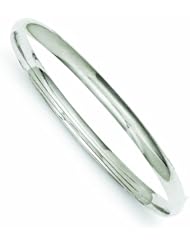Genuine 14K White Gold High Polished 4.0mm Hinged Bangle 5 Grams Of Gold 100% Satisfaction Guaranteed.