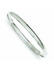 14K White Gold High Polished 4.0mm Hinged Bangle