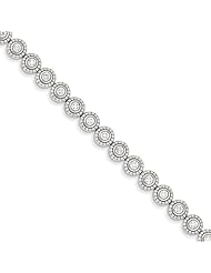 Sterling Silver Diamond Circle Link Bracelet