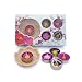 Scented flower tealights with pink ceramic holder gift box set