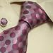 S3020 Designer Hand Made Grey Pink Polka Dots Necktie Cufflinks Set Ties for Men Jacq...