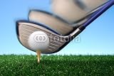 Wallmonkeys Peel and Stick Wall Decals - Golf Club Driver and Ball in Motion - 60