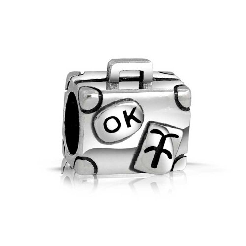 Bling Jewelry Sterling Silver Travelers Luggage Charm Bead Pandora Compatible