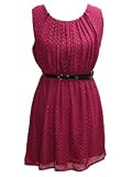 Polka Dot Vintage Style Dress With Belt in Orchid or Black