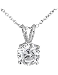 0.75ct. Round Diamond Solitaire Pendant in Platinum (H, VS2)