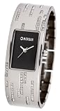 Morgan ladies, Analogue, Semi bangle, stone set watch with black dial