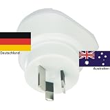 Design Reisestecker Adapter f�r Australien auf Deutschland 230V, Ausi-Umwandlungsstecker AUS-Dvon "Reise-SK"