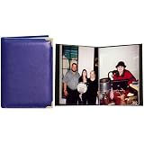 Pioneer Wallet Oxford Bound Photo Album, Random Solid Color Sewn Leatherette Covers with Brass Accent Corners, Holds 24 2.5' x 3.5' Wallet Photos, 1 Per Page