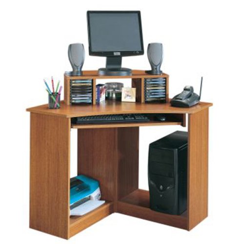 Corner Computer Desk - Mission Cherry Finish