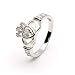APRIL Birthstone Silver Claddagh Ring LS-SL90-4. Made in Ireland.