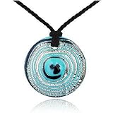 Antica Murrina Veneziana Cayman - Round Murano Glass Coil Pendant w/ Lace Turquoise