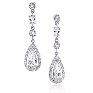Bling Jewelry Bridal Teardrop Legacy Classic CZ Chandeli