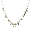 14K Gold Over Silver Smokey Topaz and Garnet Cluster Necklace
