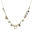 14K Gold Over Silver Smokey Topaz and Garnet Cluster Necklace