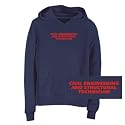 Sweatshirt Woman Navy Blue " Word Civil Engineering And Structural Technician " Occupations
