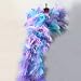 Baby Pink, light green lavender pastel colors with silver tinsel feather chandelle boa